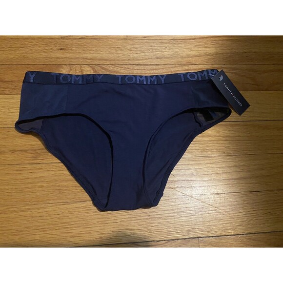 TOMMY HILFIGER WOMEN'S Mesh Insert Hipster PANTY with Signature Band, SIZE S - Picture 1 of 2